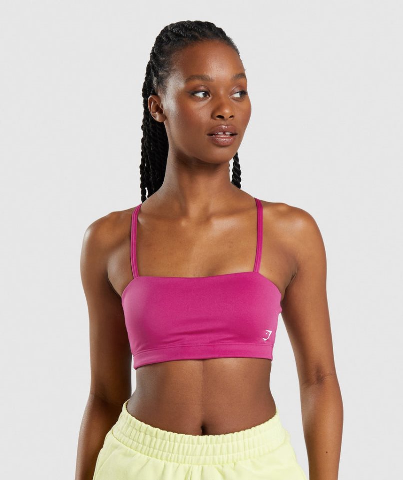 Women\'s Gymshark Bandeau Sports Bra Pink | CA 7D3861